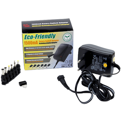 MW Ρυθμιζόμενο Universal Τροφοδοτικό 3 έως 12V 1.5A 18W με 6 βύσματα (MW3R15GS)