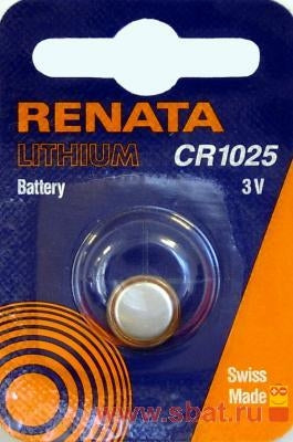 Renata Μπαταρία Λιθίου Ρολογιών CR1025 3V 1τμχ