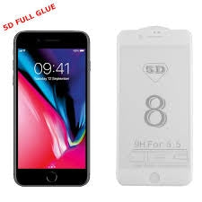 TEMPERED GLASS IPHONE 7/8 PLUS 5.5" 9H 0.30mm 5D SEMI-CURVED WHITE