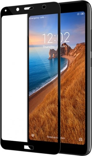 5D Full Glue Full Face Tempered Glass Black (Redmi 7A)