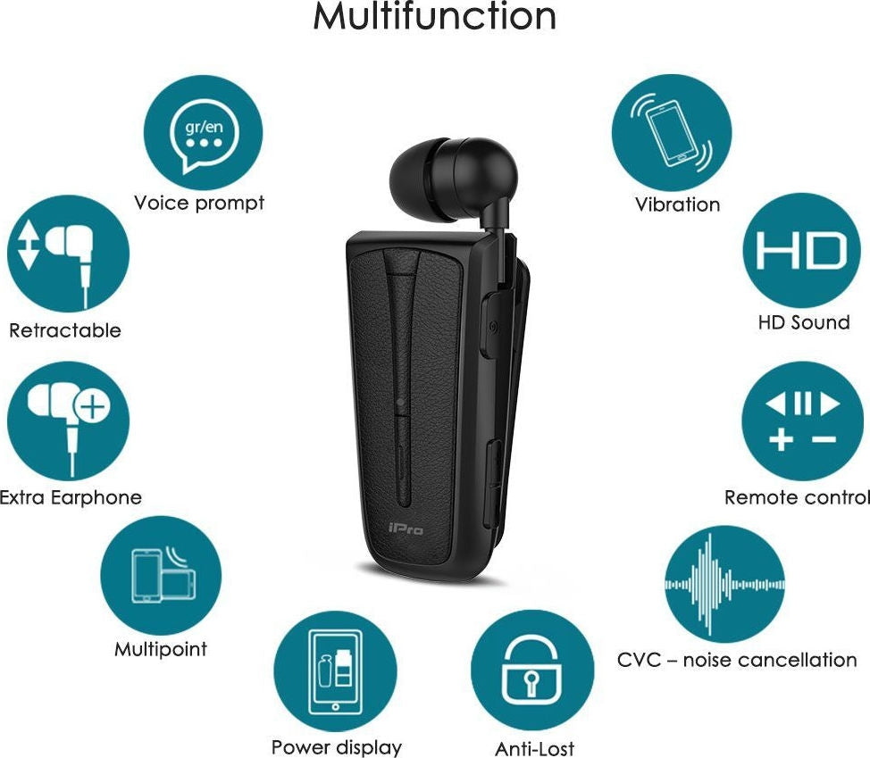 iPro RH219s In-ear Bluetooth Handsfree Ακουστικά Μαύρα