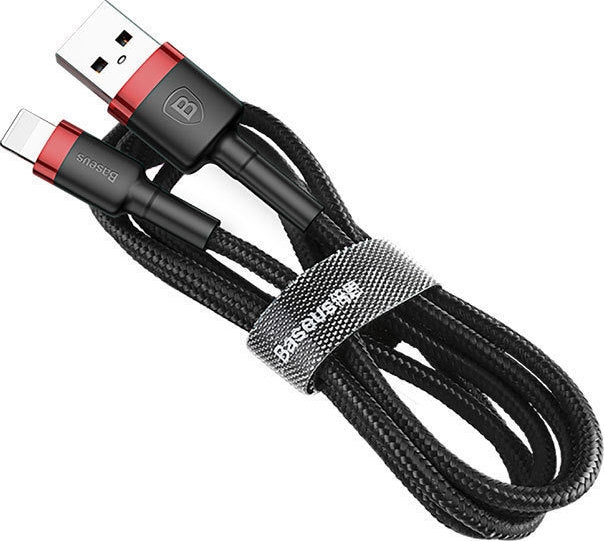 Baseus Cafule Braided USB to Lightning Cable Black/Red 1m (CALKLF-B19)