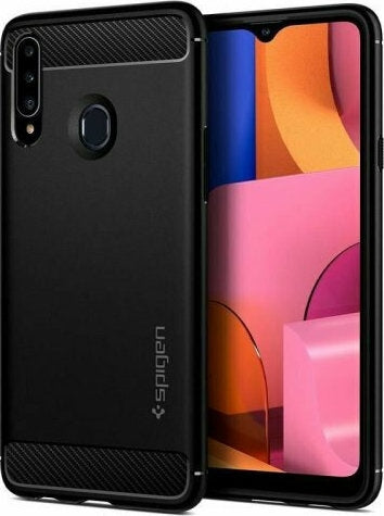 Spigen Rugged Armor Back Cover Μαύρο (Galaxy A20s)
