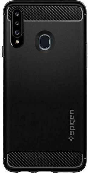 Spigen Rugged Armor Back Cover Μαύρο (Galaxy A20s)