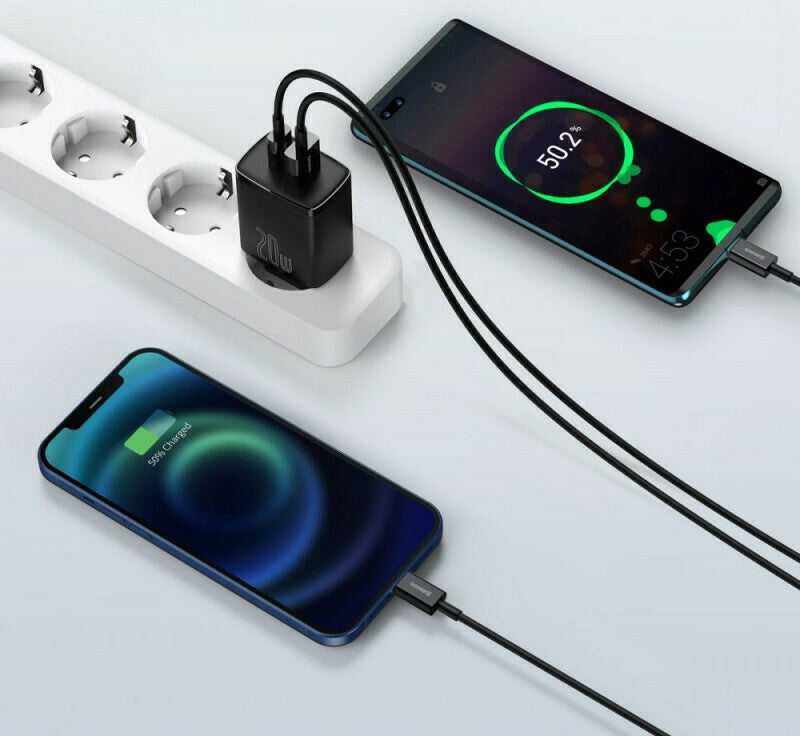 Baseus Φορτιστής Χωρίς Καλώδιο με Θύρα USB-A και Θύρα USB-C 20W Power Delivery / Quick Charge 3.0 Μαύρος (CCXJ-B01)