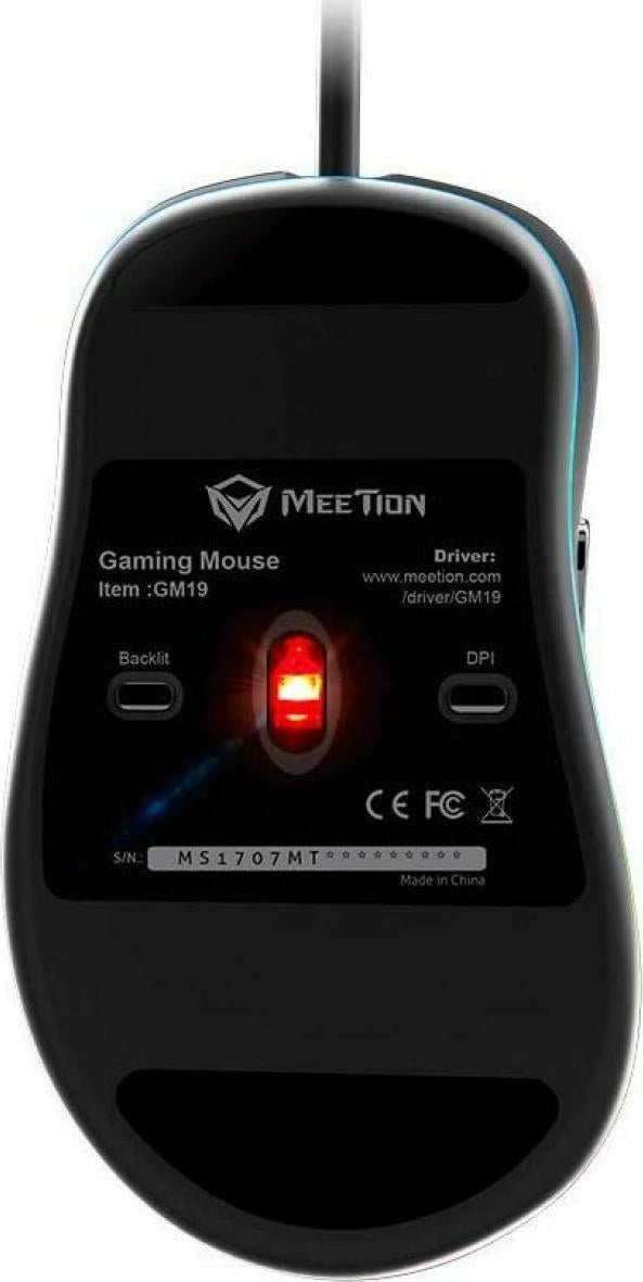 Meetion GM19 RGB Gaming Ποντίκι 6400 DPI Μαύρο