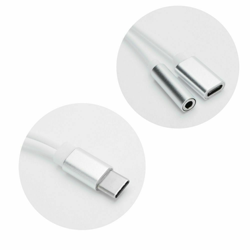 Μετατροπέας USB-C male σε 3.5mm / USB-C female Λευκό