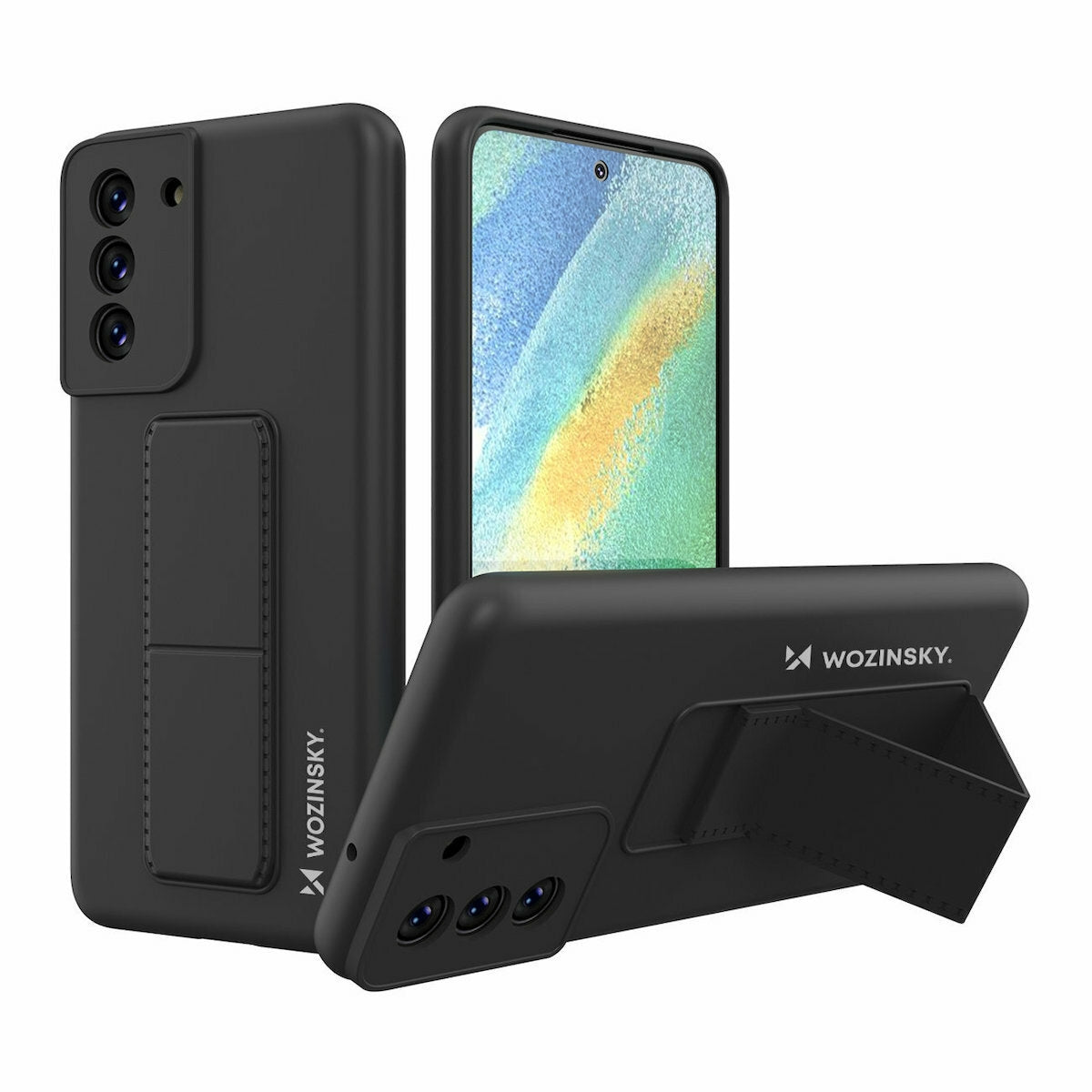 Wozinsky Kickstand Back Cover Σιλικόνης Μαύρο (Galaxy S21 FE 5G)