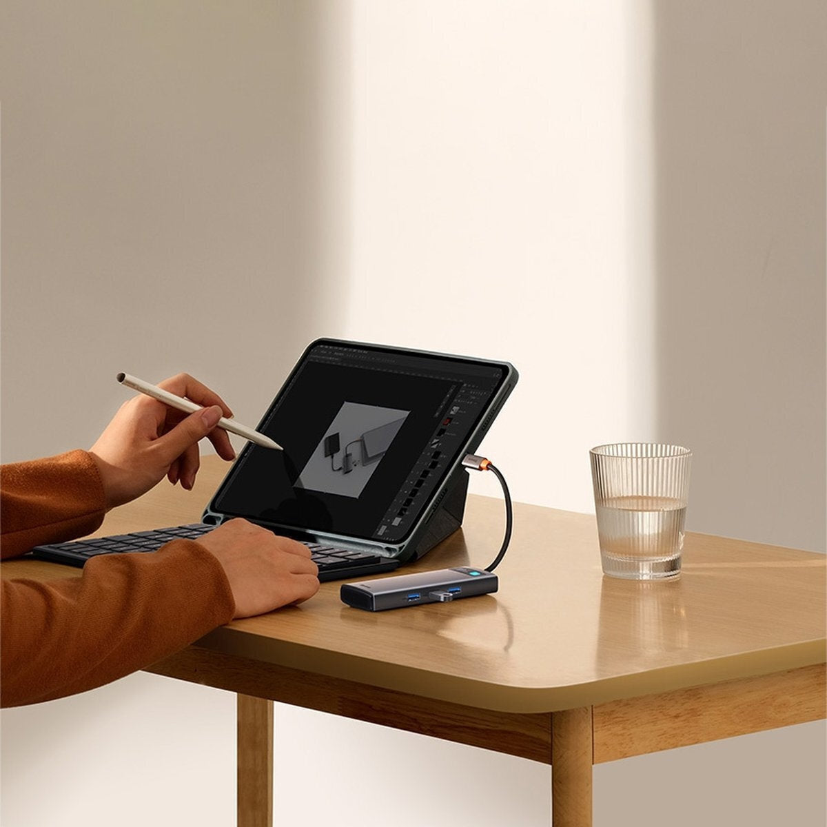 Baseus Metal Gleam Series 8in1 USB-C Docking Station με HDMI 4K PD Ethernet Γκρι