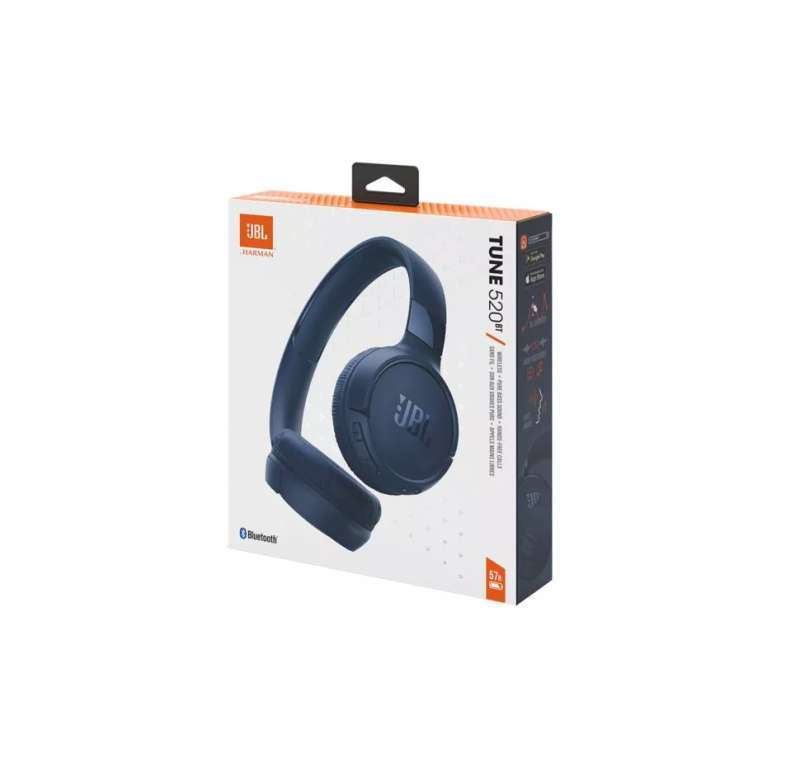 JBL Tune 520BT Ασύρματα Bluetooth On Ear Ακουστικά με 57 ώρες Λειτουργίας Μπλε