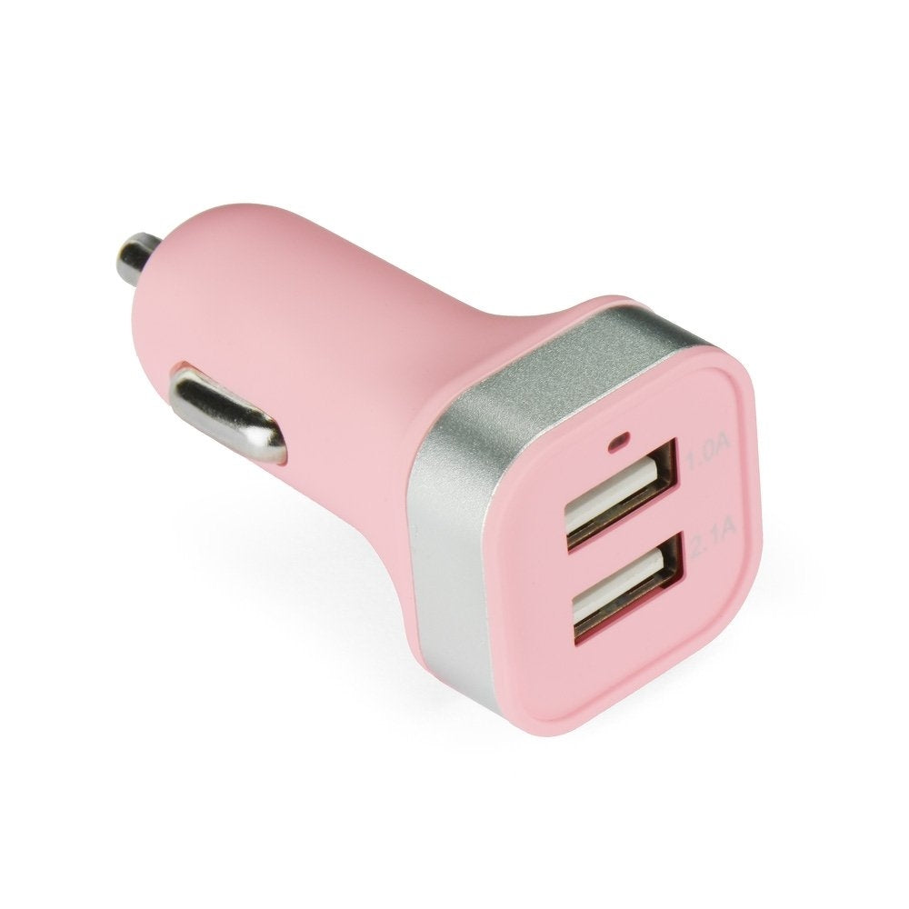 Φορτιστής Αυτοκινήτου Dual Car charger 3.1A Pink Συνολικής Έντασης 3.1A με Θύρες: 2xUSB