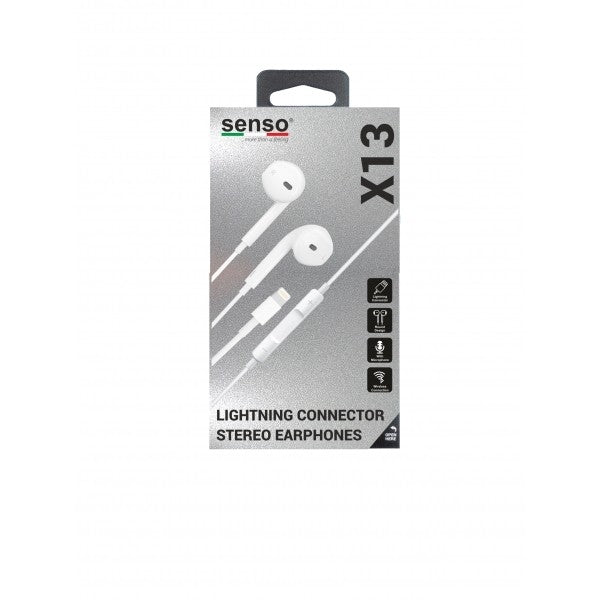 Senso X13 In-ear Handsfree με Βύσμα Lightning Λευκό