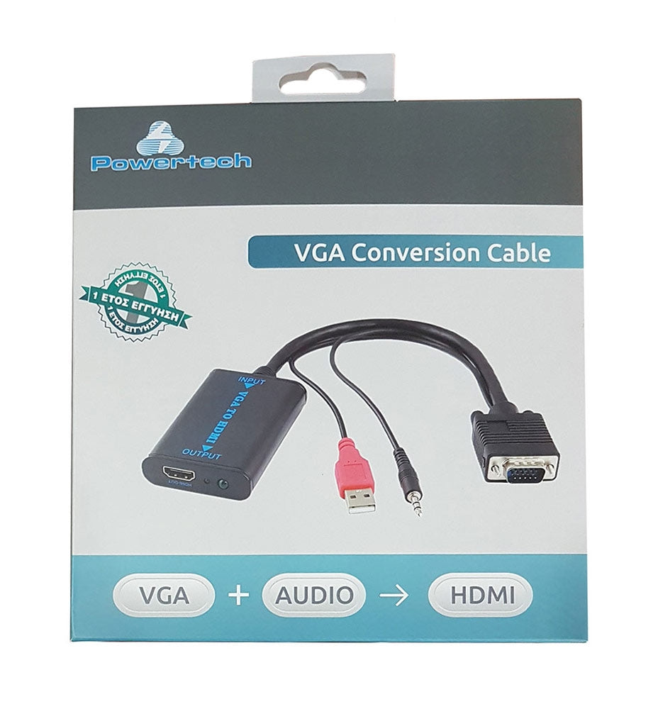 Powertech 3.5mm / USB-A / VGA male - HDMI female (CAB-H070)