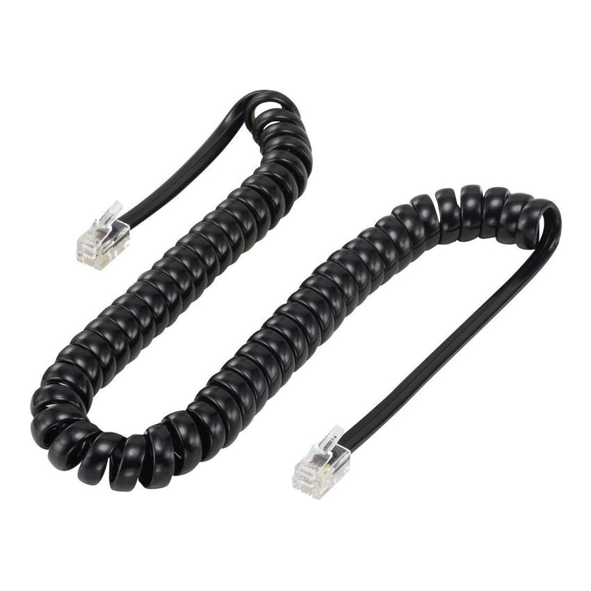 Powertech Σπιράλ Τηλεφωνικό Καλώδιο RJ10 4P4C 5m Μαύρο (CAB-T015)