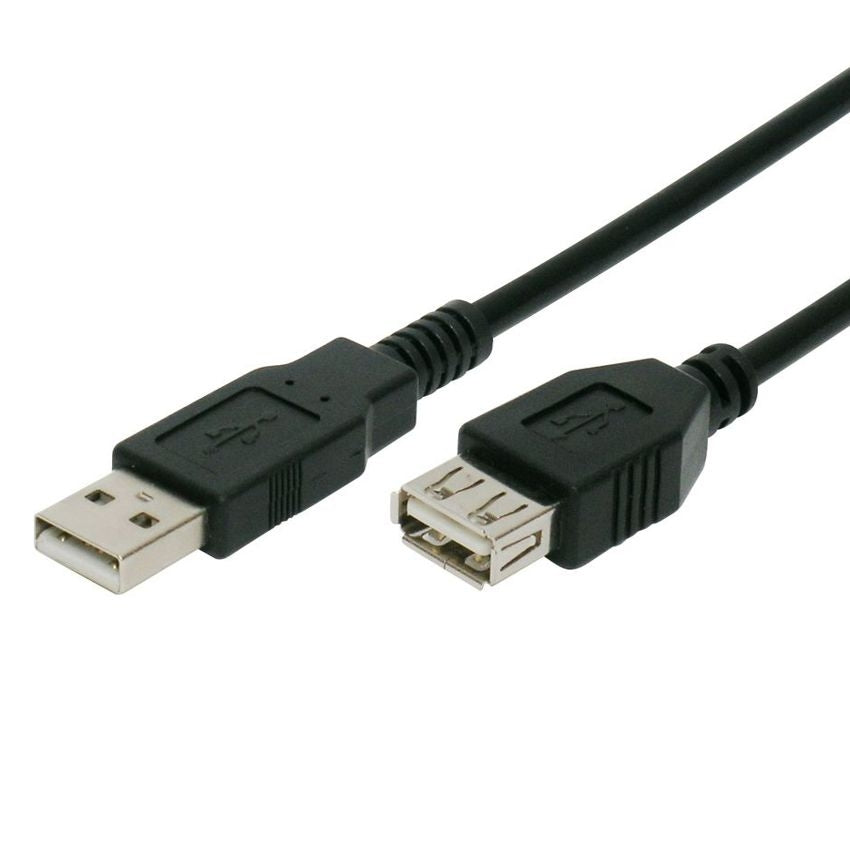 Powertech USB 2.0 Cable USB-A male - USB-A female Μαύρο 3m (CAB-U012)