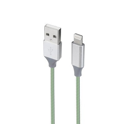 Braided USB to Lightning Cable Green 1m