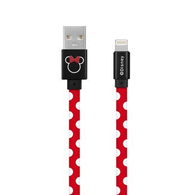 Disney Flat USB-A to Lightning Cable Κόκκινο 1.2m (DUSMIN005)