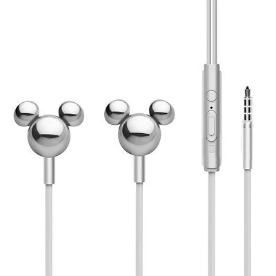 Disney Mickey Mirror 3D Earbuds Handsfree με Βύσμα 3.5mm Ασημί