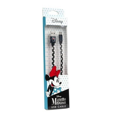 Disney Minnie Dots Flat USB 2.0 Cable USB-C male - USB-A male Μαύρο 1m (DUSMIN019)