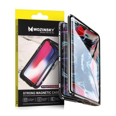 Wozinsky Μεταλλική Μαγνητική Θήκη Aluminium Bumper Case Μπρός-Πίσω για Huawei Mate 30 Lite Μαύρο