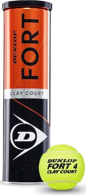 Dunlop Fort Clay Μπαλάκια Τένις για Τουρνουά 4τμχ