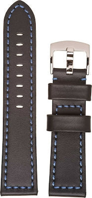 Tzevelion ART18 Δερμάτινο Λουράκι Μαύρο / Μπλε 20mm