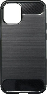 Carbon Back Cover Σιλικόνης Μαύρο (iPhone 12 / 12 Pro)
