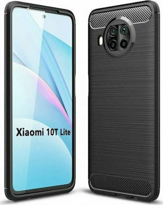Carbon Fiber Brushed Back Cover Σιλικόνης Μαύρο (Xiaomi Mi 10T Lite)