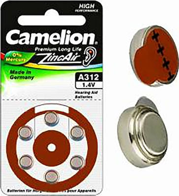 Camelion Μπαταρίες Ακουστικών Βαρηκοΐας 312 1.4V 6τμχ