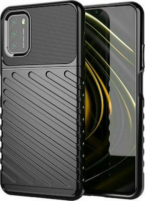 Hurtel Thunder Back Cover Σιλικόνης Ανθεκτική Μαύρο (Poco M3 / Redmi 9T)