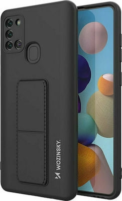 Wozinsky Kickstand Flexible Back Cover Σιλικόνης Μαύρο (Galaxy A21s)