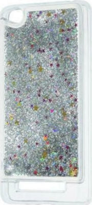 Forcell Liquid Glitter Sand & Stars Back Cover Σιλικόνης Ασημί (Redmi 4x)
