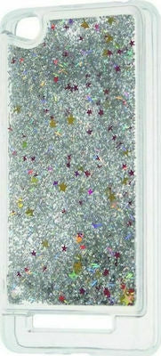 Forcell Liquid Glitter Sand & Stars Back Cover Σιλικόνης Ασημί (Redmi 4a)