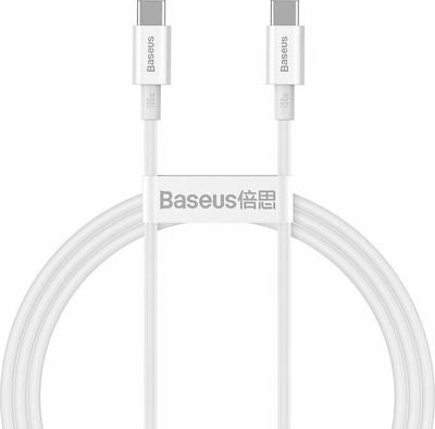 Baseus Superior USB 2.0 Cable USB-C male - USB-C male Λευκό 1m (CATYS-B02)