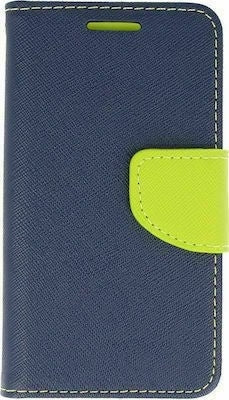 Fancy Wallet Δερματίνης Navy / Lime (Redmi 10A)