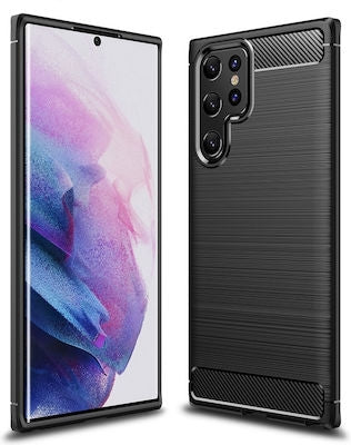 Forcell Carbon Back Cover Σιλικόνης Μαύρο (Galaxy S22 Ultra 5G)