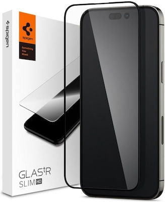 Spigen GLAS.tR Slim 2.5D Full Face Tempered Glass Μαύρο (iPhone 14 Pro Max)