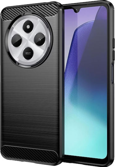 Carbon Back Cover Σιλικόνης Ανθεκτικό Μαύρο (Redmi 14C)