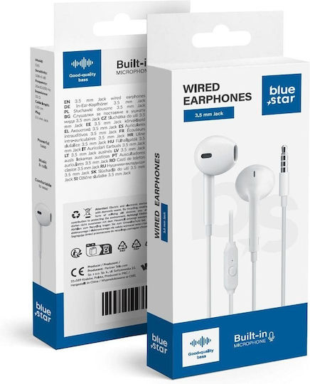 Blue Star Pa-e65 In-ear Handsfree Ακουστικά με Βύσμα 3.5mm Λευκό