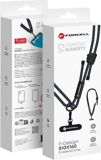 Forcell Λουράκι Λαιμού για Κινητά Μαύρο