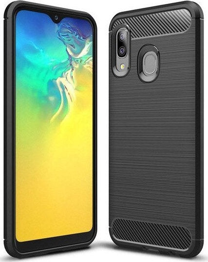 Carbon Back Cover Σιλικόνης Μαύρο (Galaxy A20e)