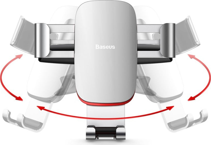Baseus Βάση Κινητού Αυτοκινήτου με Ρυθμιζόμενα Άγκιστρα Ασημί