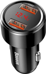 Baseus Φορτιστής Αυτοκινήτου Μαύρος Magic PPS Συνολικής Έντασης 6A Γρήγορης Φόρτισης με Θύρες: 2xUSB