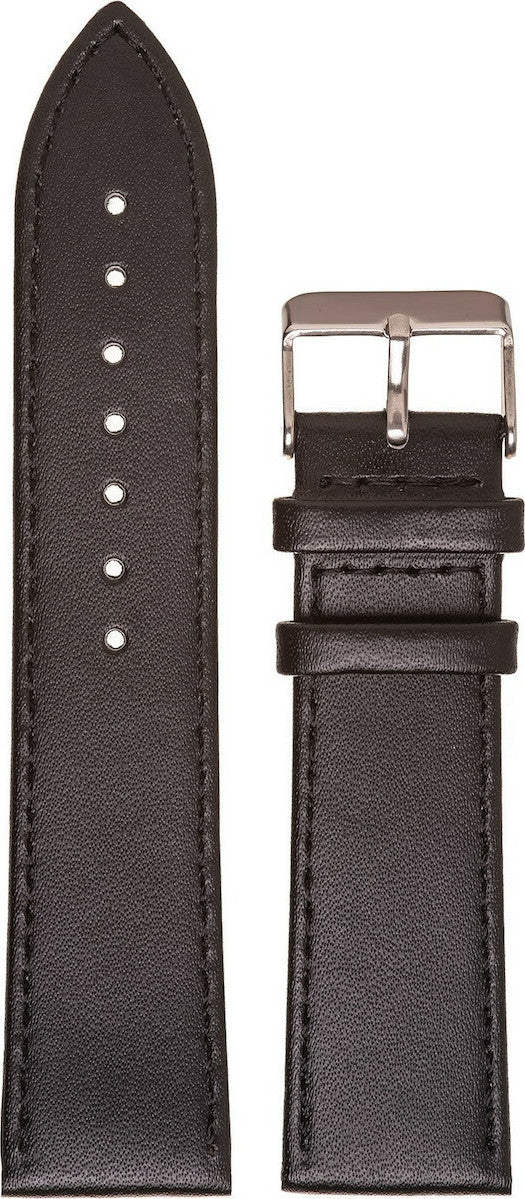 Tzevelion ART1266 Δερμάτινο Λουράκι Μαύρο 22mm