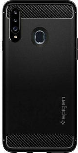 Spigen Rugged Armor Back Cover Μαύρο (Galaxy A20s)