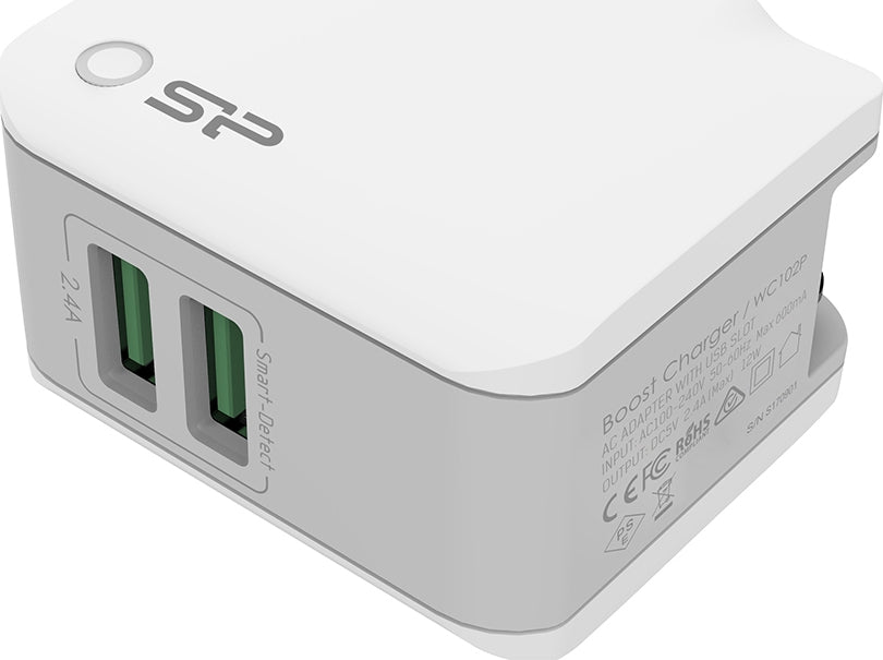 Silicon Power 2x USB-A Wall Adapter Λευκό (WC102P)