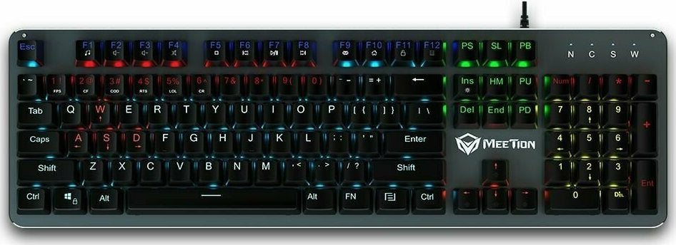 Meetion MK007 Gaming Μηχανικό Πληκτρολόγιο με Custom Blue διακόπτες και RGB φωτισμό (Αγγλικό US)