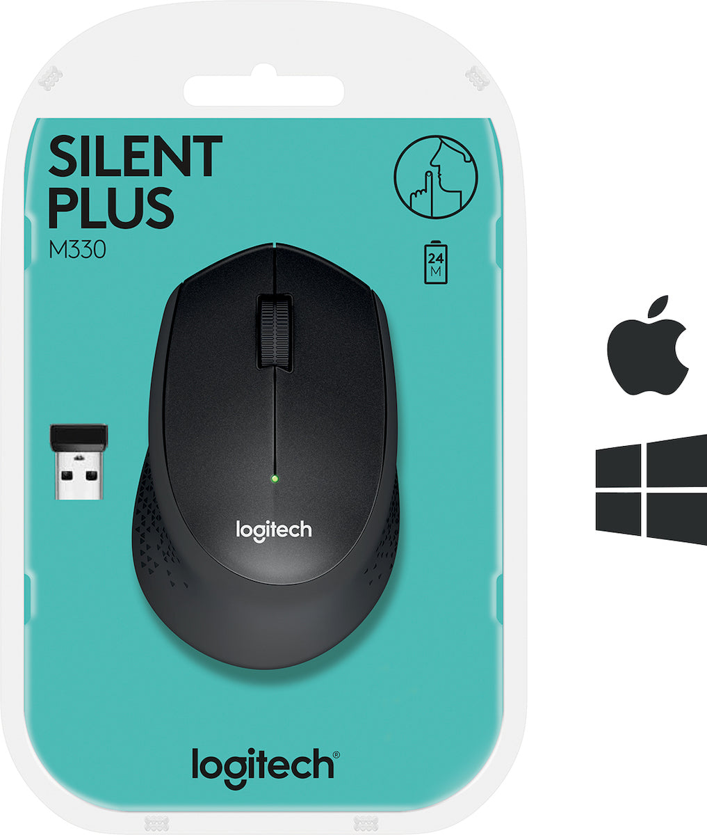 Logitech M330 Silent Plus Ασύρματο Ποντίκι Μαύρο