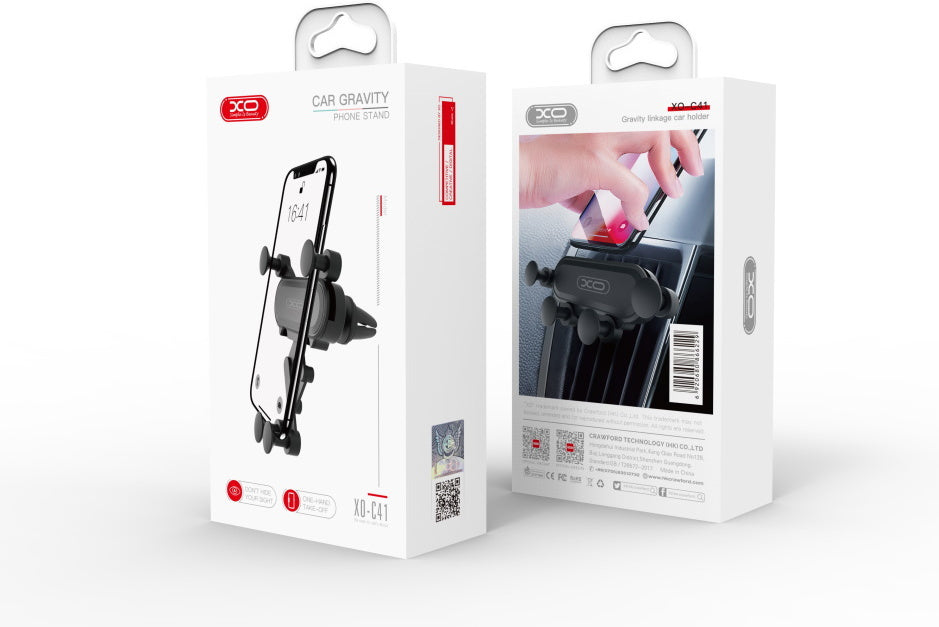 XO Βάση Κινητού Αυτοκινήτου C41 Black με Ρυθμιζόμενα Άγκιστρα