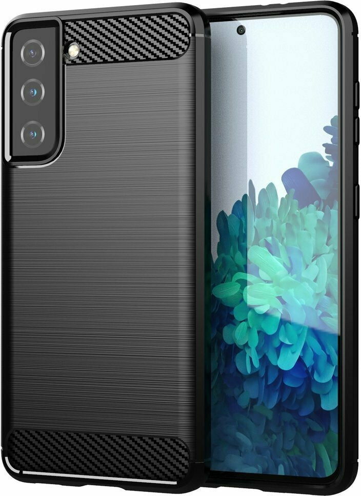 Hurtel Carbon Back Cover Σιλικόνης Μαύρο (Galaxy S21 FE 5G)